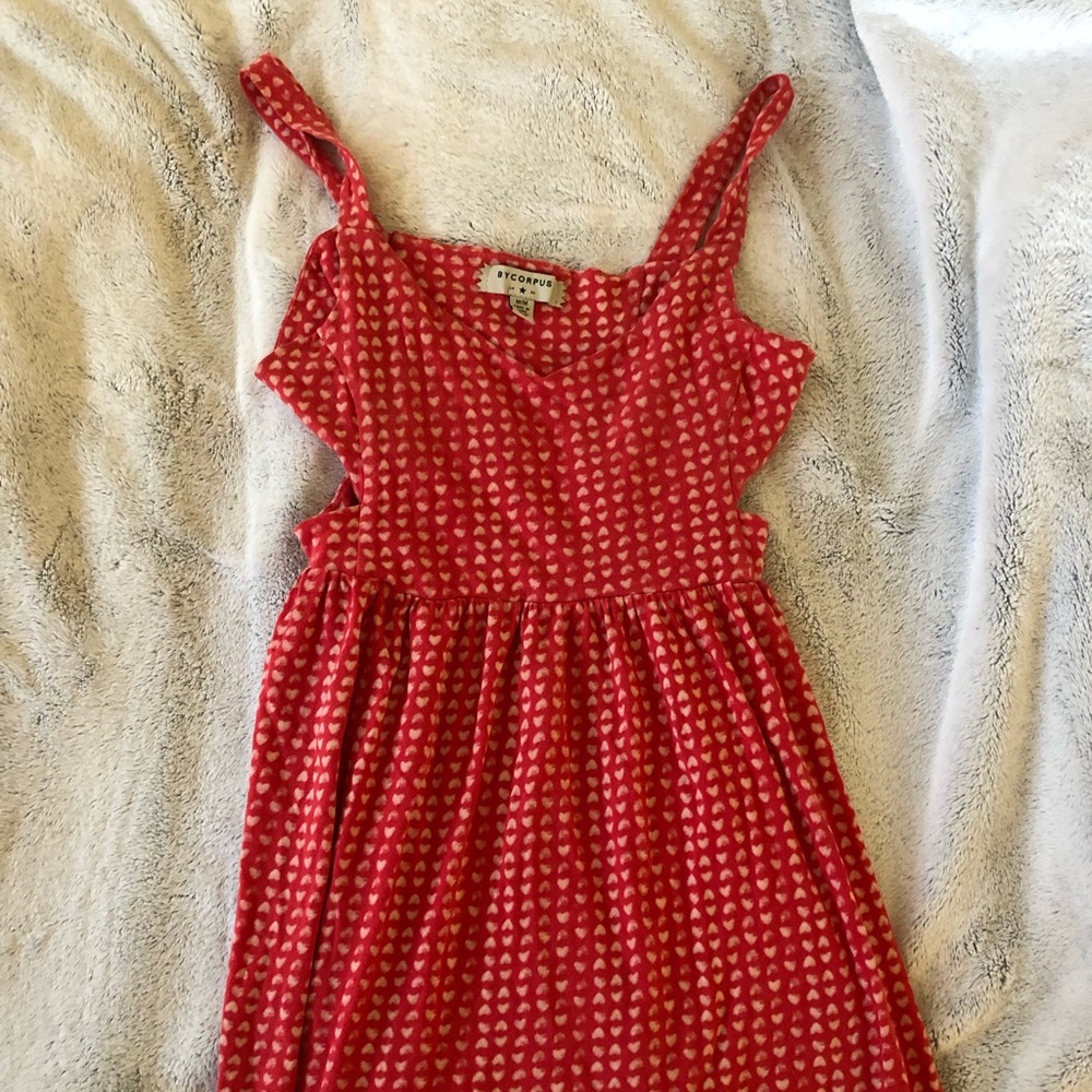 Heart cutout cotton mini dress